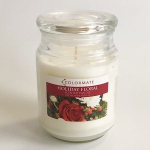 VTG Sears ColorMate Large Jar Candle "Holiday Floral" 18oz NEW